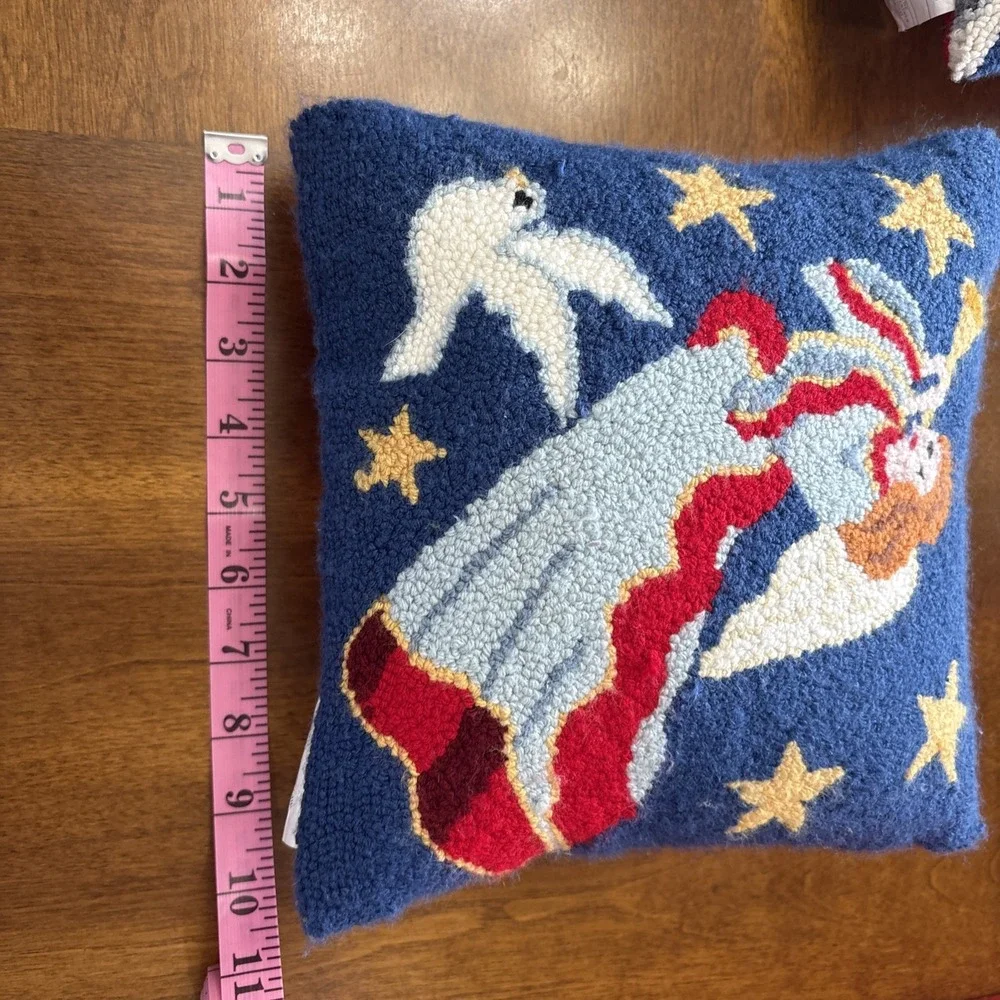 Set Of Two 10x10 Christmas Pillows Santa And‎ Angel